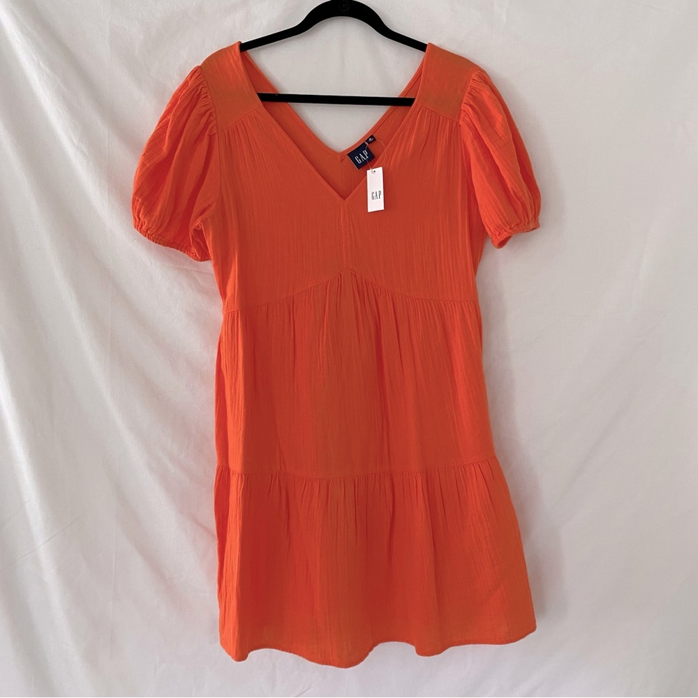 Gap Crinkle Gauze Tiered Mini Dress, Size M